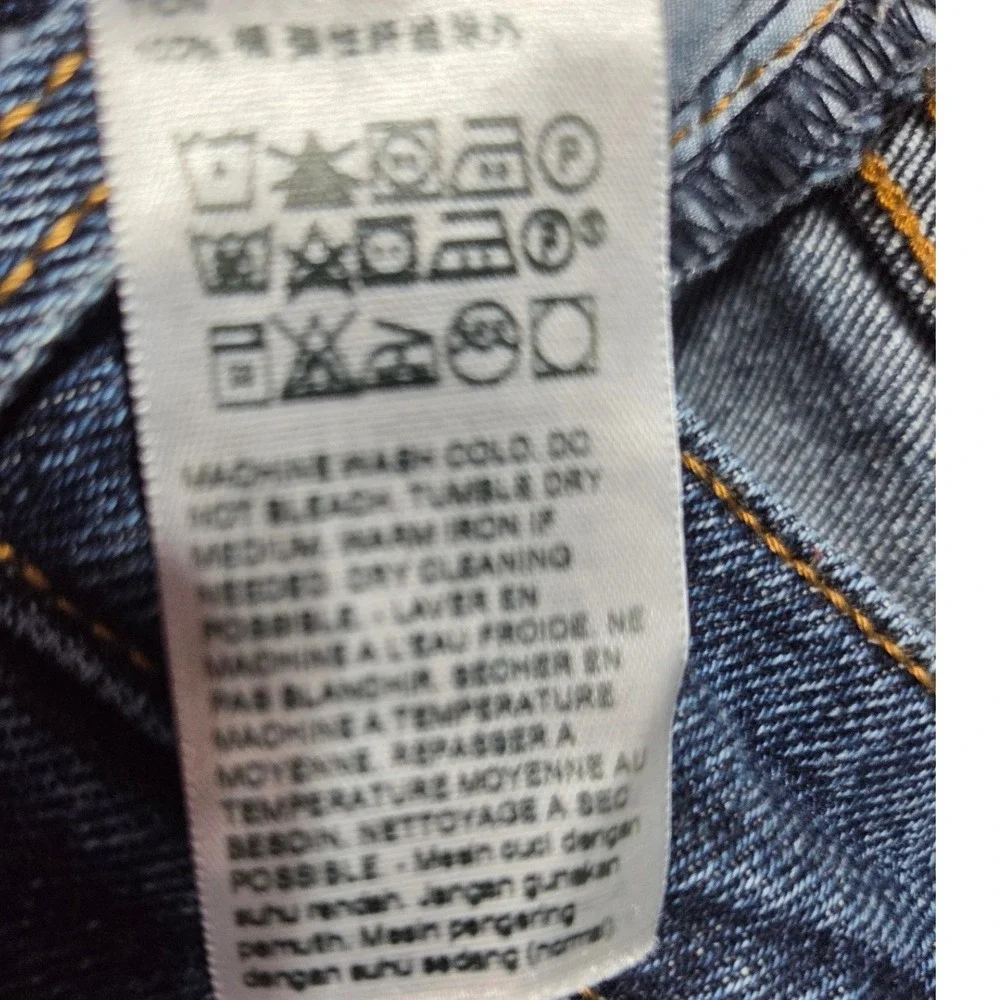 Levi's Ribcage Bell Jeans Womens 27 Blue Big E High Rise Flare Raw Hem 00088